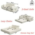 thumbnail image 2 of SEENYOO 78.7" Cloud Couch, Sofa Bed for Living Room, Teddy Fabric Foam-Filled Sofa, 3-in-1 Foldable Lazy Sleeper, Space-Saving, Multi-Purpose, Beige/White, 2 of 17