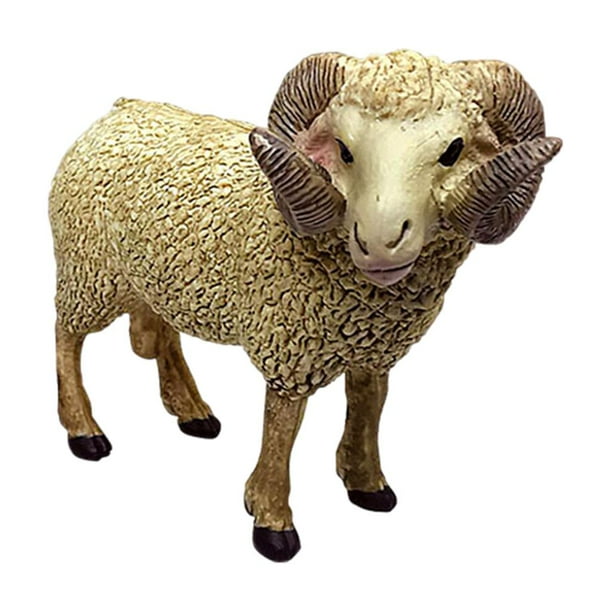 Modelo de animal de oveja , de acción, estatuas en miniatura, simución de para decoración de escritorio del hogar, decoración Sunnimix Figuras de simulación