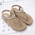 thumbnail image 4 of Sandalias planas bohemias para mujer, zapatos de playa de verano de PU, zapatos antideslizantes para mujer al aire libre, 4 of 7