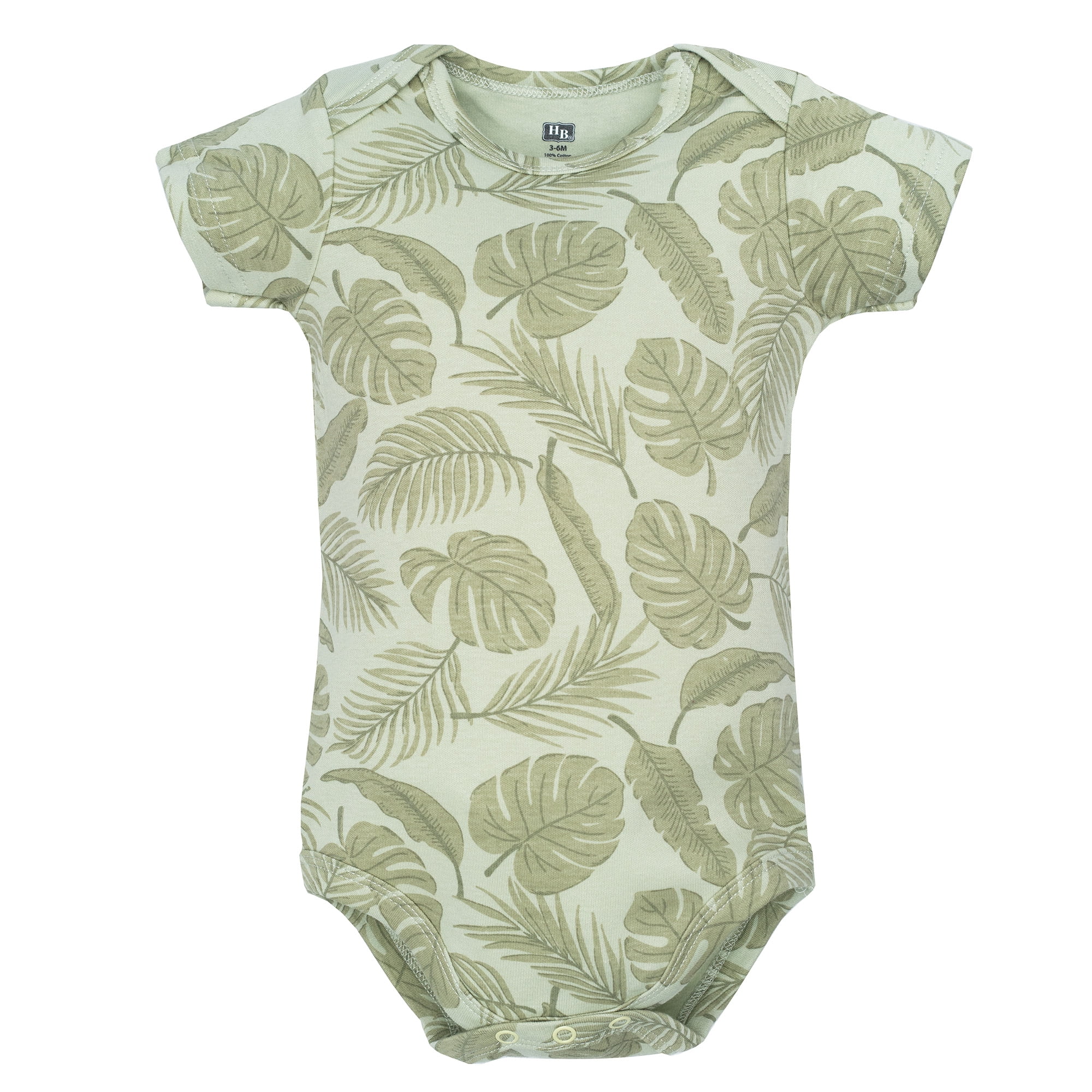 Hudson Baby Infant Boys Cotton Bodysuits 5-Pack, Beige Safari, 3-6 Months