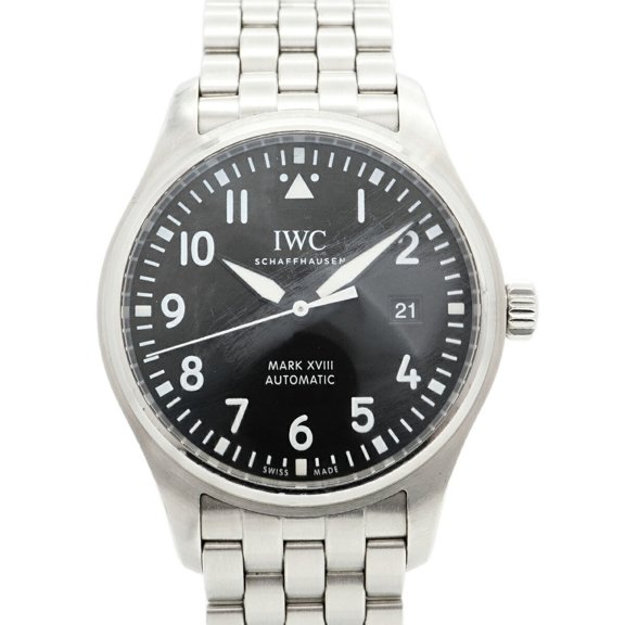 Pre-Owned IWC Schaffhausen Pilot IW327011 Men's Black Dial Watch