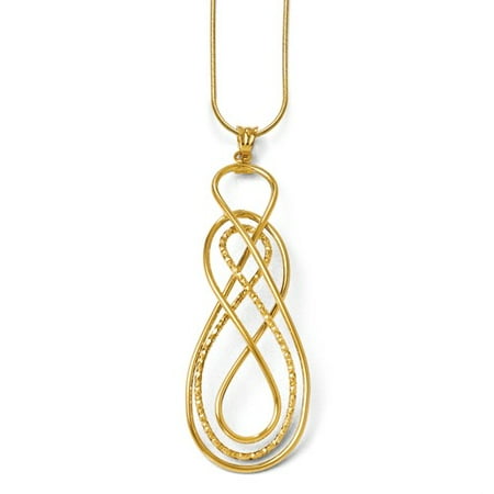14k Yellow Gold Polished and D/C Fancy Twisted Pendant