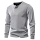 thumbnail image 1 of pstuiky camisa de manga larga para hombre, Suéter informal de manga larga con cuello redondo y medio botón para hombre, de color liso y moderno camisetas de hombre s, 1 of 9