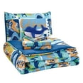 thumbnail image 3 of WPM Kids Collection Bedding 4 Piece Blue Ocean Life Twin Size Comforter Set with Sheet Pillow sham and Whale Toy Fun Sun Water surf Design Ocean Life Whale, 3 of 7