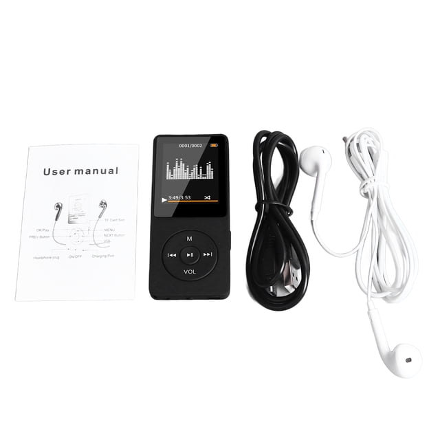 Reproductor MP4 multifunción, elegante, compacto, sonido estéreo, reproductor de música Bluetooth para correr, caminar, estudiar, reuniones
