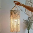thumbnail image 3 of 3X Chandelier Boho Decor Hand-Woven Charm Macrame Wall Hanging Home Bunk Home Decoration Lamp Shade Mandala, 3 of 7