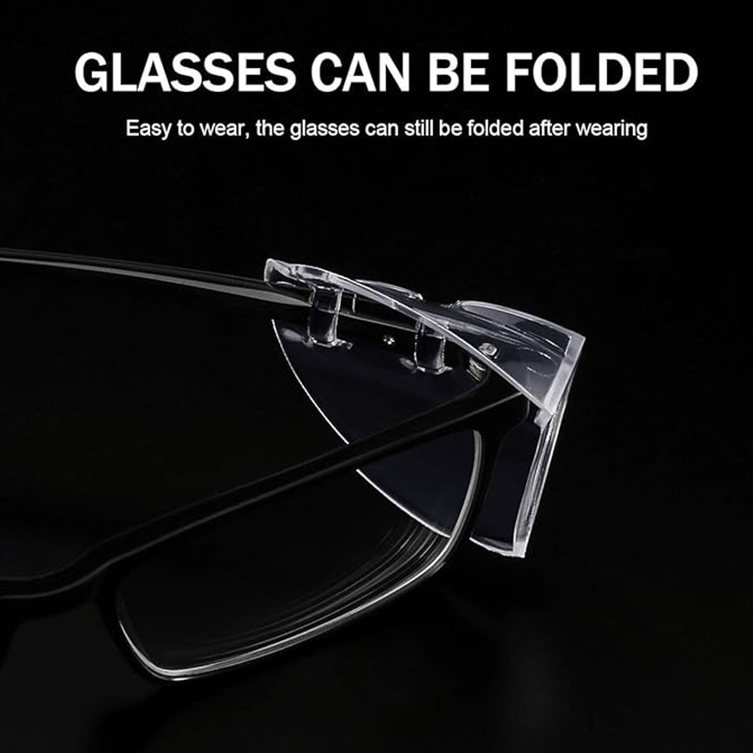 Safety Glasses Side Shields for Prescription Glasses, Slip on Clear Eye Glasses, Fits Small to Large Eyeglasses