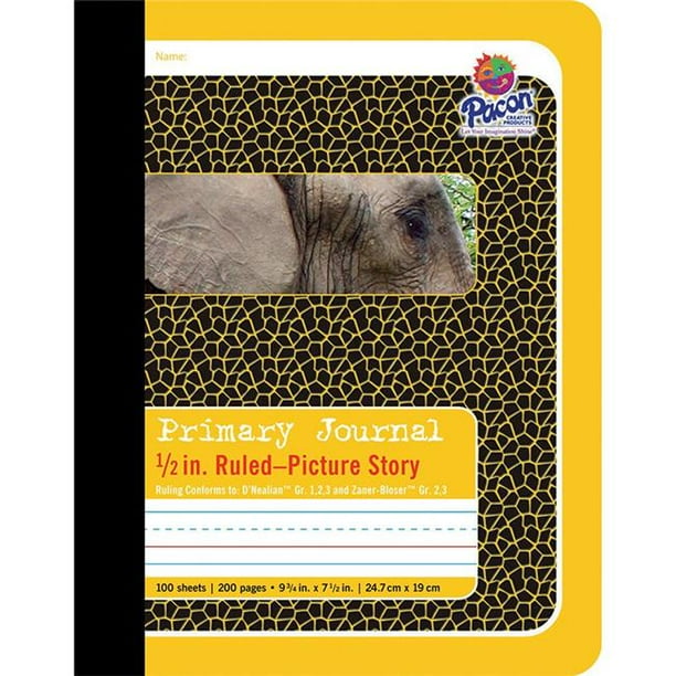 Primary Composition Book, 1/2" Ruled with Picture Story Space, Yellow
