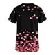 thumbnail image 4 of Fiudx Ofertas Flash Del Día Blusa de Manga Corta con Cuello En V para Mujer, Uniforme, Blusa con Bolsillos Estampados para El Día de San Valentín, 4 of 4