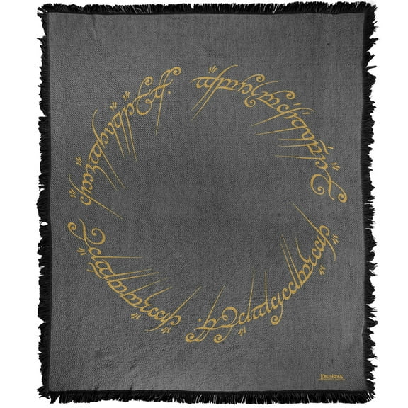 The Lord of The Rings Blanket, 50'x60' One Ring Woven Tapestry Cotton Blend Fringed Throw Blanket