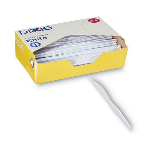Plastic Cutlery, Heavyweight Knives, White, 100/box | Bundle of 2 Boxes