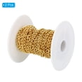 thumbnail image 3 of Uxcell Total 33 Feet Curb Chain, Twisted Cuban Link Chain with Spool 5 x 3.5 x 1mm for Jewelry Making, Golden, 3 of 6