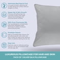 thumbnail image 7 of Spasilk 100% Pure Silk Pillowcase for Hair and Skin, Fits Queen/Standard Pillows, 1 Pack, Silver, 7 of 7
