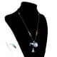 thumbnail image 5 of Collar con dije de botella de perfume vintage, cadena trenzada con cuentas de cristal Azul claro, 5 of 9