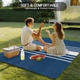 thumbnail image 4 of Navy Blue White Stripe Outdoor Rug 4x6 Ft - Reversible Patio Rug Outdoor Camping Rugs, Modern Rustic Vertical Striped Washable Indoor Outdoor Area Rugs, Non-Slip Outdoor Carpet Runner for Deck/Porch, 4 of 8