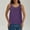 Purple, variant on Women's Workout Tank Tops Casual Sleeveless Round Neck Loose Tee Shirt Solid Color Flowy Hem Summer Going Out Vest