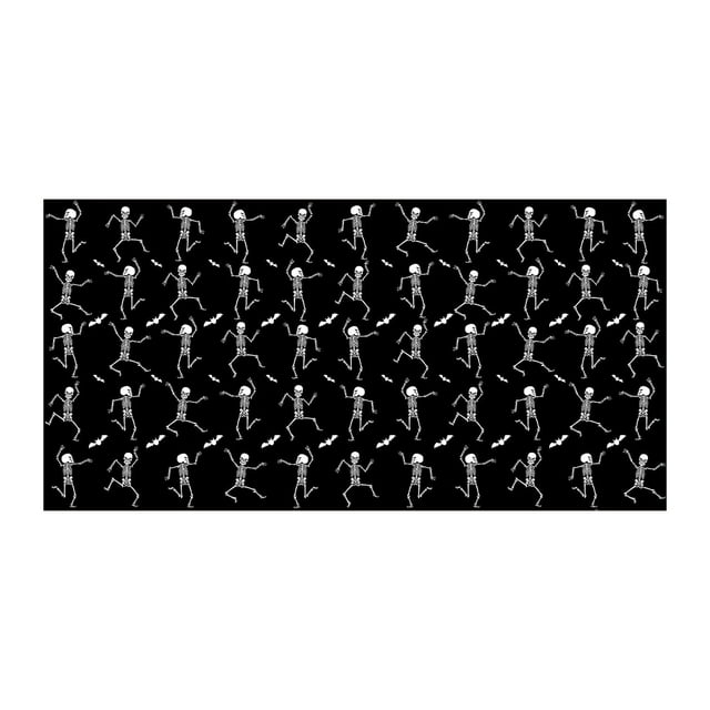 Halloween Disposable Tablecloth Plastic Skull Pattern Waterproof Oil Proof 54 in x 108 in
