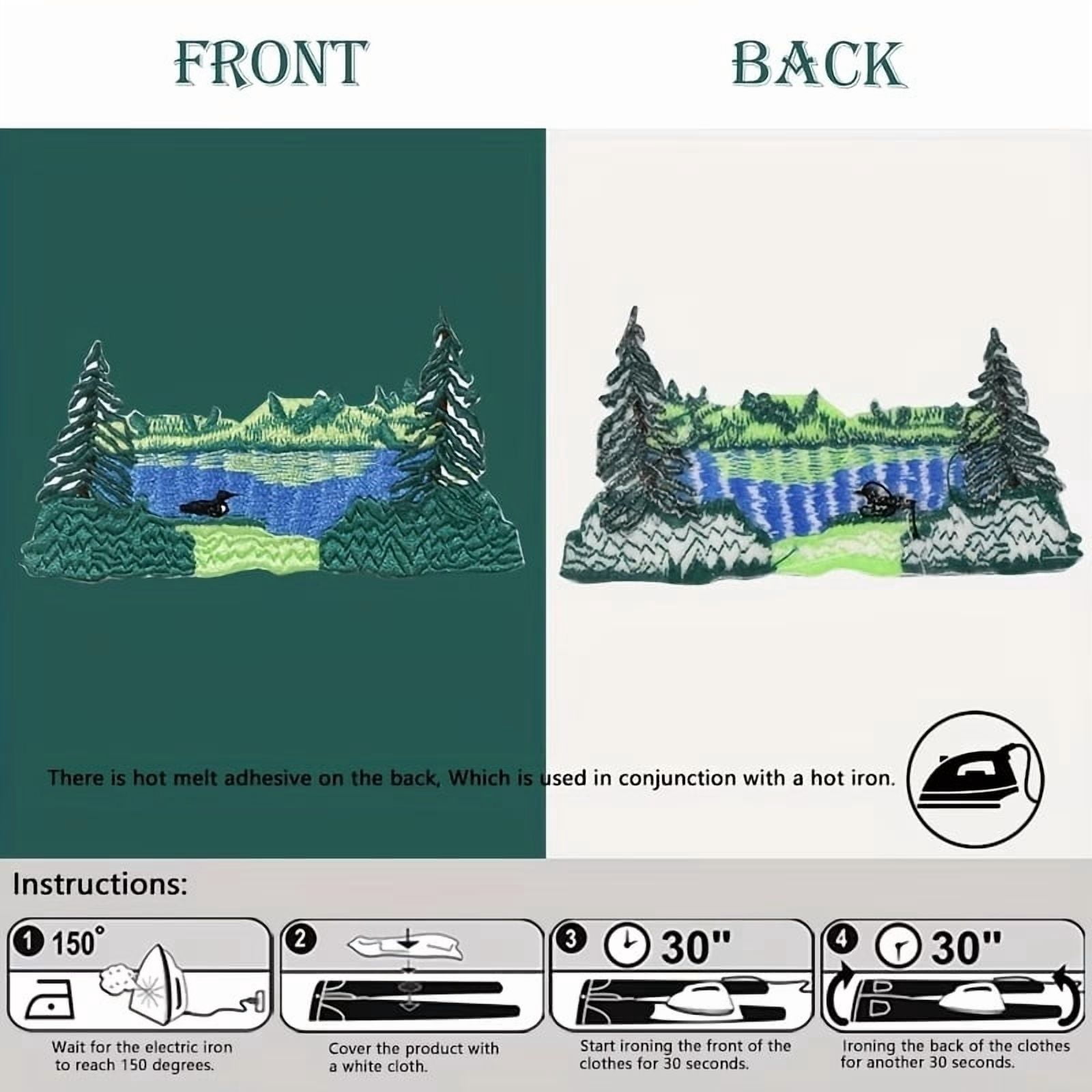 Lake View Wild Ducks and Forest Embroidery Patches for Clothing Decoration - Perfect for Hats, Jackets, Jeans, Pants, and Shoes