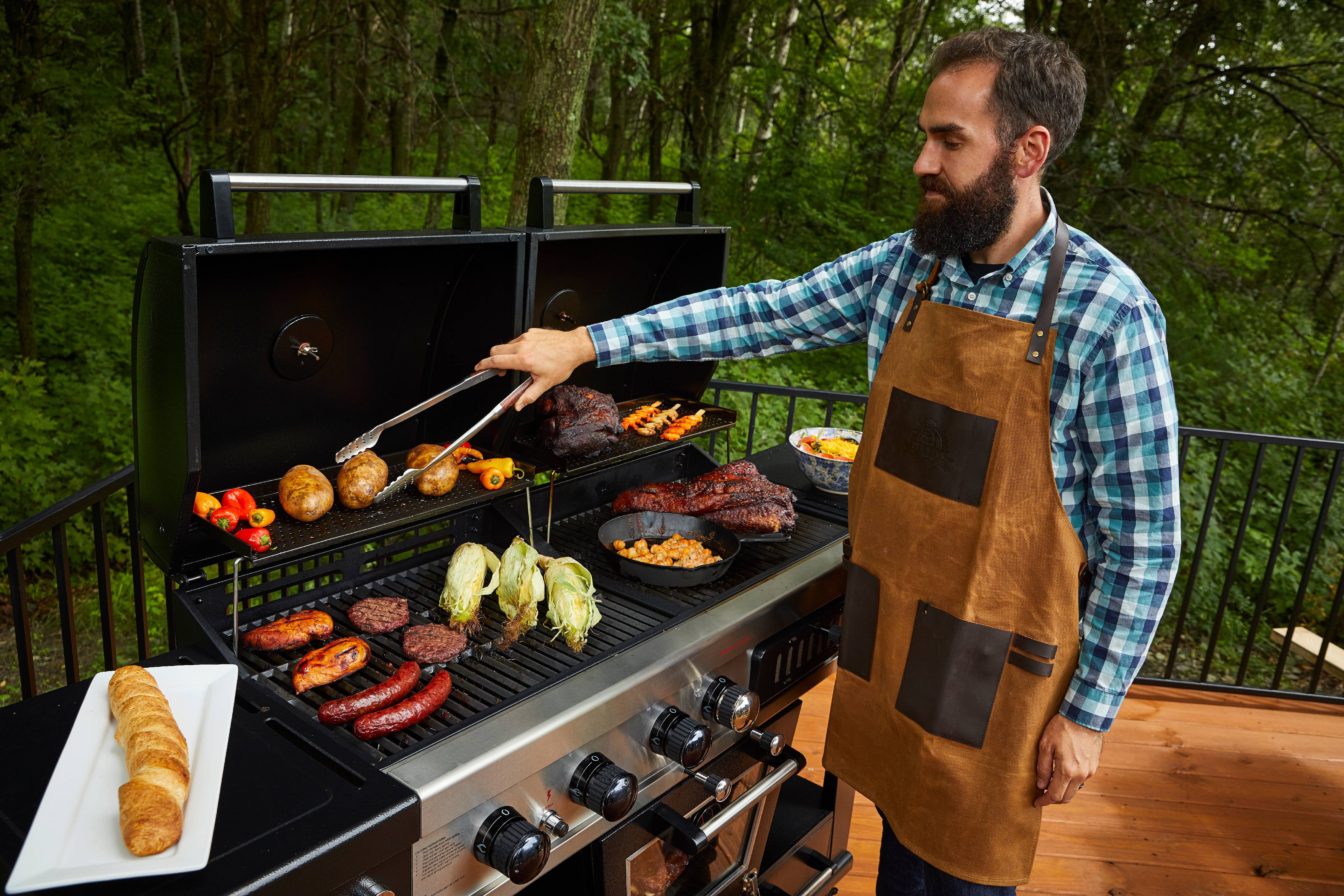 Leather Grilling Apron with Pockets 