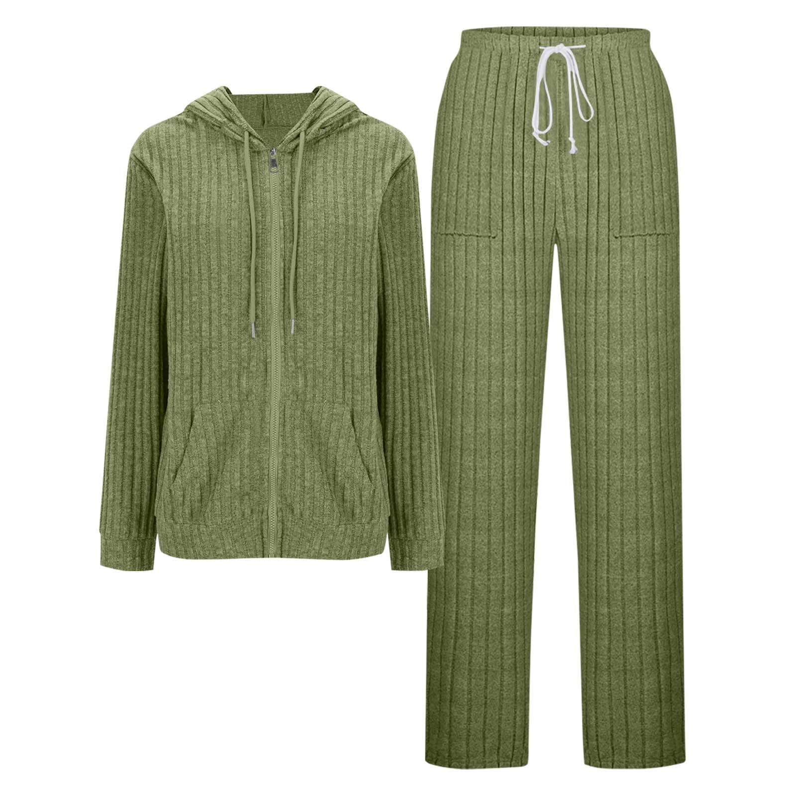 XFLWAM Women's Velour Tracksuit 2 Piece Outfits Long Sleeve