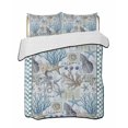 thumbnail image 2 of Blue Beach Coastal Twin Size Down Alternative Comforter, Lightweight Comforter Quilt Bedding Set with Pillow Shams Nautical Seaside Coral Starfish All Seasons Bed Comforter Duvet Insert 68"x86", 2 of 7