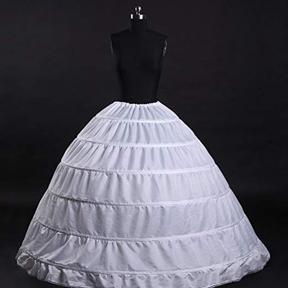 6 Hoops Wedding Petticoat Crinoline Slip Underskirt Bridal Hoop Vintage Slips 