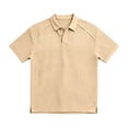thumbnail image 4 of Breeze Polo Shirts for Men Beer Belly Texture Stretchy Quick Dry Golf Shirt Summer Casual Short Sleeve Collared Top,XL,Khaki, 4 of 6