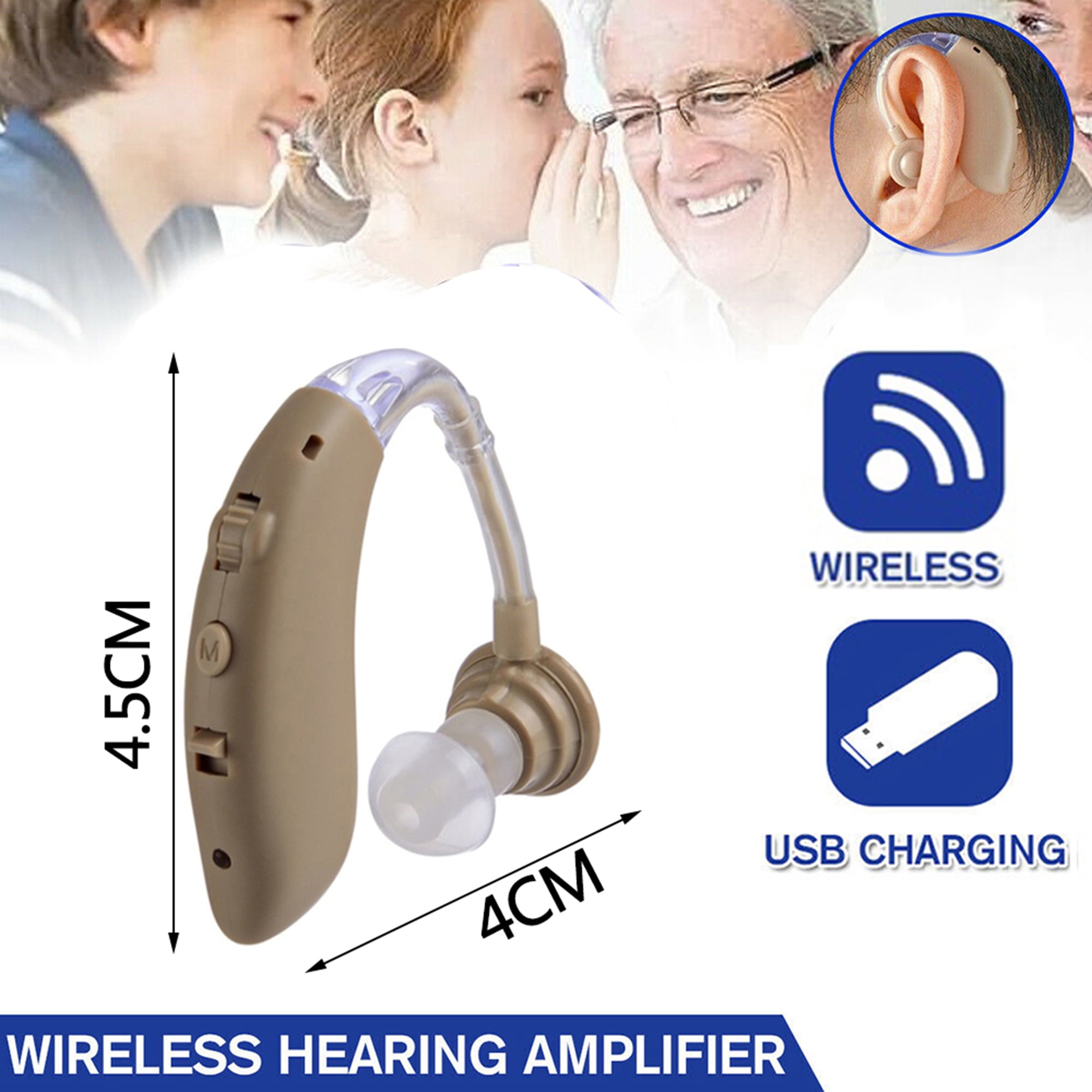 Hearing Amplifier Aid Rechargeable Digital Personal Sound Amplifier