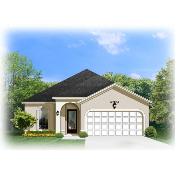 556-1449: Southwestern Traditional 3 Bed, 2 Bath Luxury Home Plan, 1449 Sq Ft: Full Blueprints with License to Build by Home Plan Marketplace - Lesuto