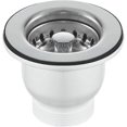 thumbnail image 1 of 85mm Chrome Belfast Sink Basket Strainer Waste - Fits 60mm Hole - q36/YY, 1 of 4