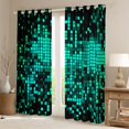 thumbnail image 2 of Manfei Teens Abstract Geometric Plaid Curtains Pack of 2 (42x84 Each),Futuristic Cubes Curtains Blackout,Gradient Neon Lights Bedroom Curtains,Luxury Bedroom Decor, 2 of 6