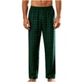 thumbnail image 2 of Xuniizn Mens Pajama Pants, Lightweight Plaid Print Elastic Waistband Drawstring Casual Home Pajamas, Breathable Soft Comfy Sleep Pants, 2 of 7