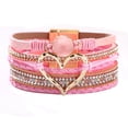 thumbnail image 1 of Pulsera de estilo de moda para mujer, pulsera magnética con diamantes de imitación y cuero artificial de PU suave, 1 of 6