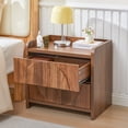 thumbnail image 4 of LEFHDA 24 Inch Wide Fluted Nightstands with 2 Drawers, Large End Table for Bedroom, Mid Century Modern Bedside Table with Storage, Wood Night Stand for Living Room, Office (Walnut), 4 of 8