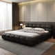 thumbnail image 5 of Black Minimalist Double Bed Modern Aesthetic Luxury Wood Bedroom Bed Queen Size Camas Y Muebles Dormitorio Home Furniture My Lux Decor Round, 5 of 9