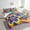 Yellow Blue Purple, variant on Sugar Skull Queen Size Comforter Set - Bedding Set Queen 7 Pieces,Gothic Green Skeleton Bed in a Bag Goth Head Bone Bed Set with Comforter,Sheets,Pillowcases & Shams