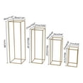 thumbnail image 4 of Miumaeov 4Pcs 15.7/23.6/31.5/39.4 inch Tall Gold Metal Flower Stand Flower Holder Rectangular Rack for Wedding Table Centerpieces,Party Decoration, 4 of 16