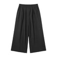 thumbnail image 3 of cocolona Womens Summer Casual Capri Pants Elastic Waist Straight Wide Leg Travel Beach Cropped Pants with Pockets, 3 of 5