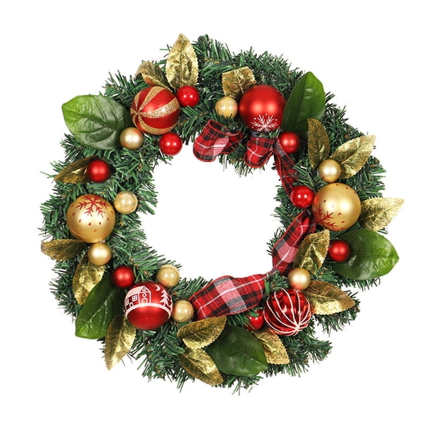 Guirnalda de bolas de Navidad de 16 pulgadas, adornos colgantes, guirnalda inastillable brillante, coronas de puerta para Navidad, granja, vacaciones,