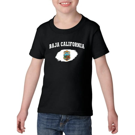 Mexico State of Baja California Toddler Heavy Cotton T-Shirt Kids Tee Clothing