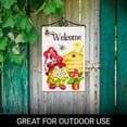 thumbnail image 4 of G128 Combo Pack Garden Flag Hanger 14IN & Garden Flag Welcome Gnome with Flowers 12x18IN Printed Double Sided Blockout Fabric, 4 of 9