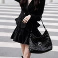 thumbnail image 4 of GROTTO Hobo bag gender-neutral pleated flat replacement armpit shoulder crossbody soft, 4 of 5