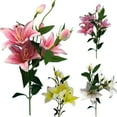 thumbnail image 1 of Cheers.US 6 Heads/Branch Artificial Fake Lily Flower Bridal Bouquet Wedding Party Home, 1 of 7