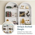 thumbnail image 3 of Tribesigns 4 Tier Drawers Arched Modern Standard Bookcase, Wood White, 23.6" x 11.8" x 74.8", 3 of 7