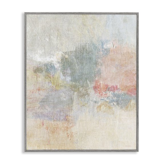 Stupell Industries Soft Ombre Abstraction Abstract Painting Gray Framed Art Print Wall Art, 16 x 20
