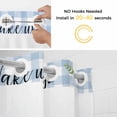 thumbnail image 2 of Groundhog No Hooks Shower Curtain with Snap-in Liner Watercolor Spring Pink Purple White Floral Leaf Butterfly Blue Plaid Shower Curtains for Bathroom, Waterproof, Easy Install, Washable 60"x72", 2 of 9