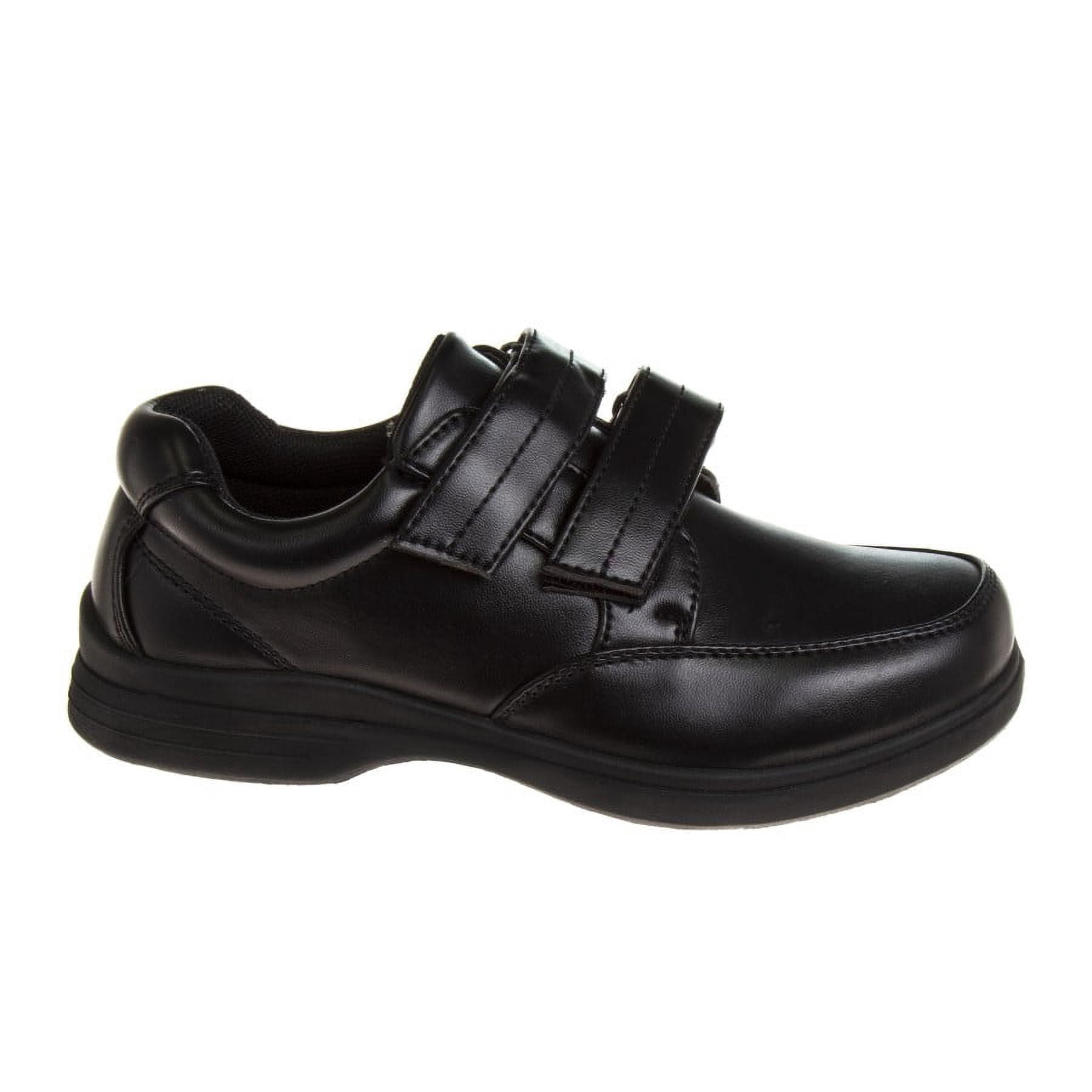 French Toast Toddler Boys Hook & Loop Faux Leather School Shoes - Black, Size: 7