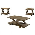 thumbnail image 1 of Furniture of America Pederson Rustic Wood 3-Piece Coffee Table Set in Oak, 1 of 6