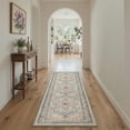 thumbnail image 4 of 5x7 Area Rugs for Living Room Machine Washable with Non Slip Backing Low Pile Lightweight Print Pattern Rug for Bedroom Indoor Use, Floral Vine, Blush Beige, 4 of 5