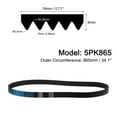 thumbnail image 2 of 5PK865 V-Ribbed Belt 5 Ribs 865mm Length x 18mm Width x 5mm Thick, EPDM Poly V Belt Serpentine Belt, 2 of 5